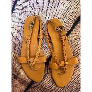 Studio Pollini Orange Leather Slides Sz 39